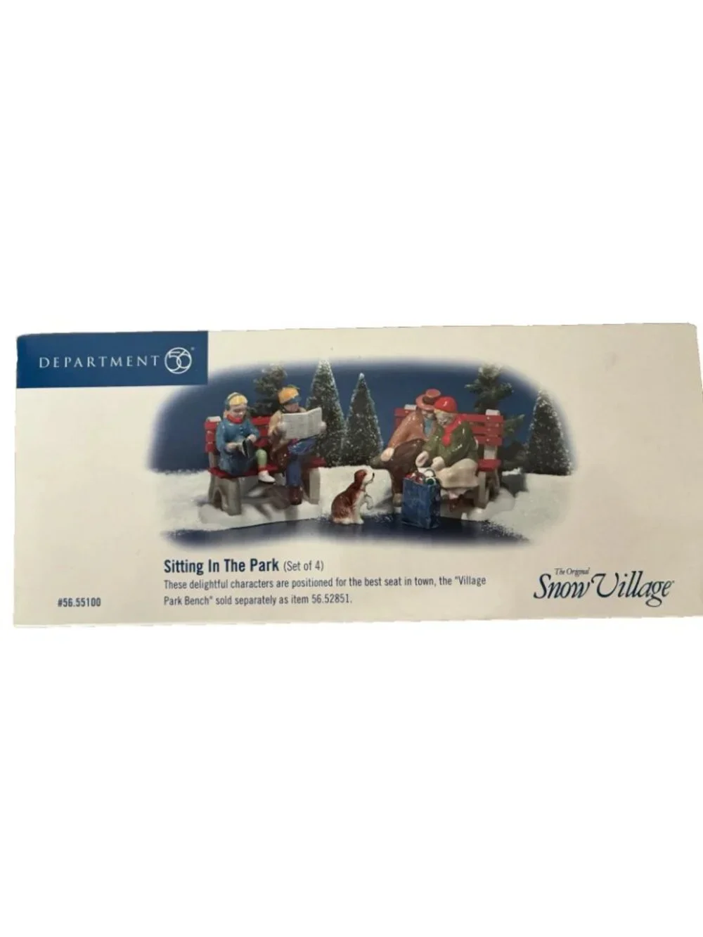 Department 56 Sitting In The Park (Set of 4) Figures Snow Village 56.55100